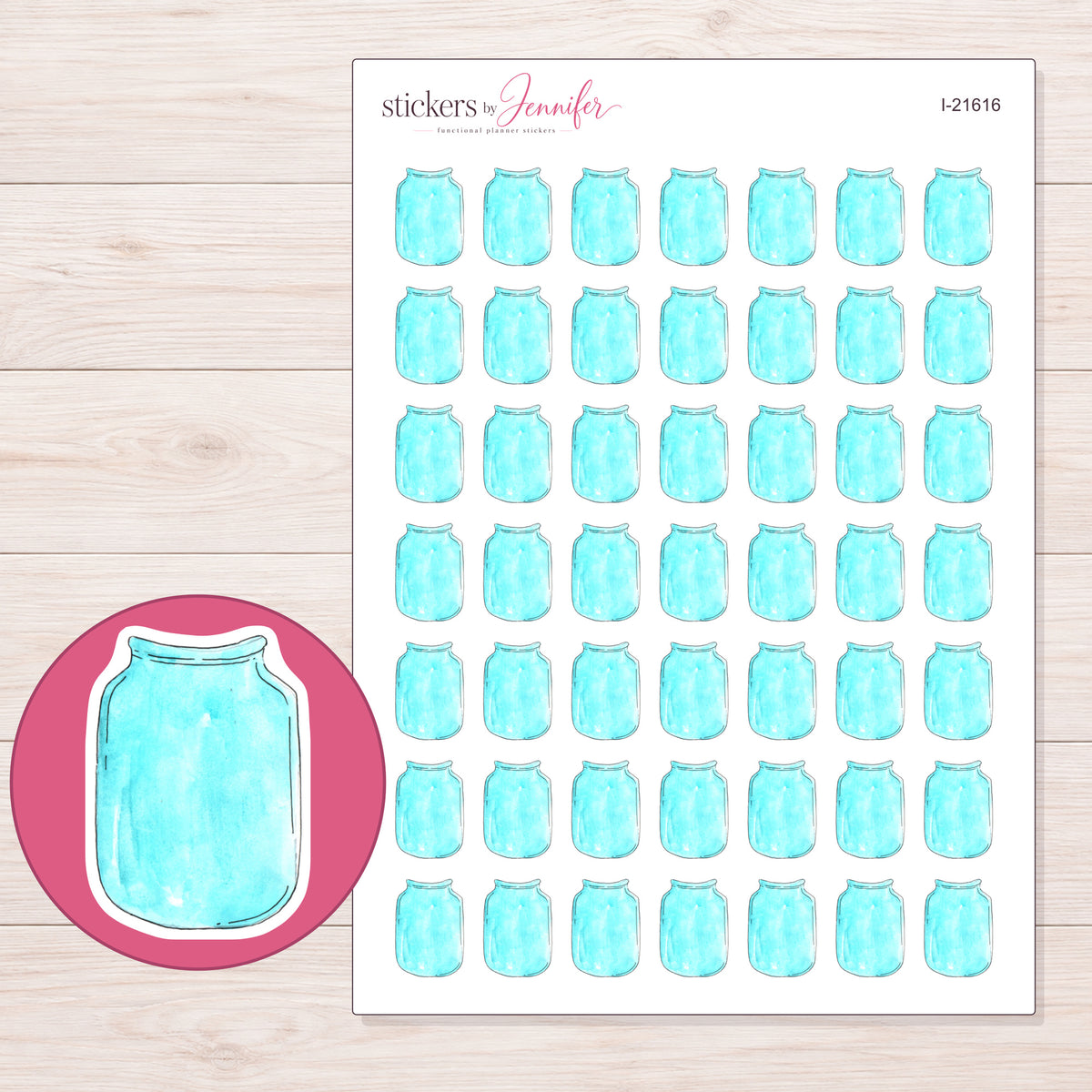 I-21616 planner sticker sheet with enlarged sticker detail