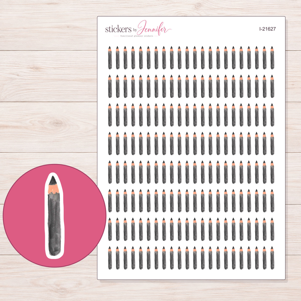 I-21627 planner sticker sheet with enlarged sticker detail