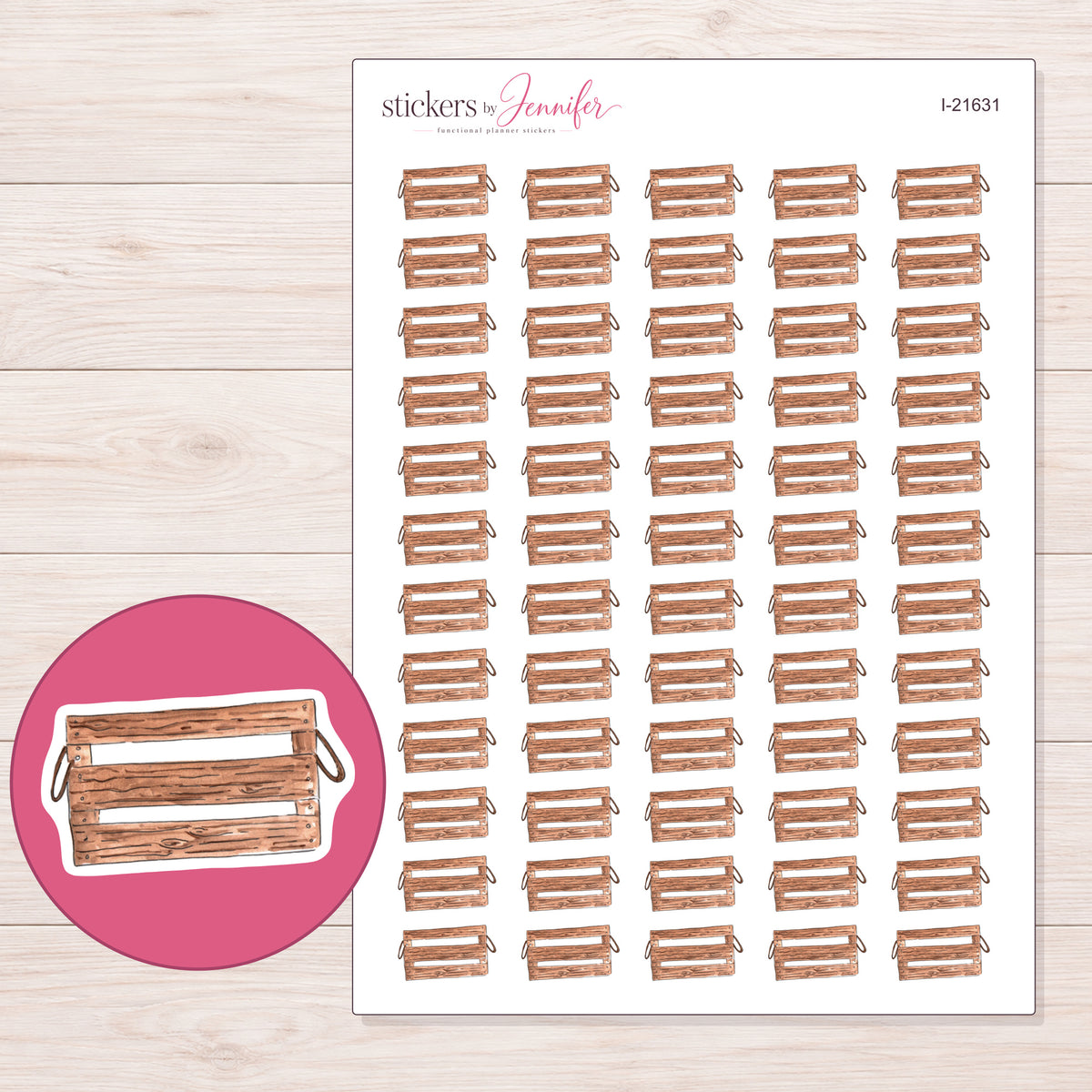 I-21631 planner sticker sheet with enlarged sticker detail
