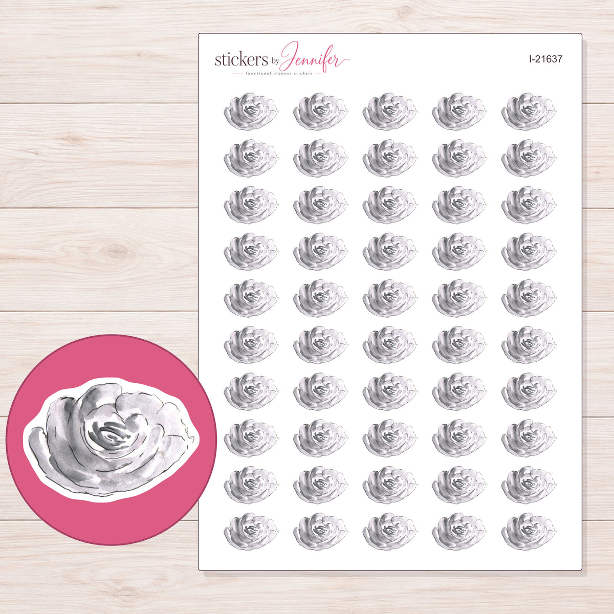 I-21637 planner sticker sheet with enlarged sticker detail