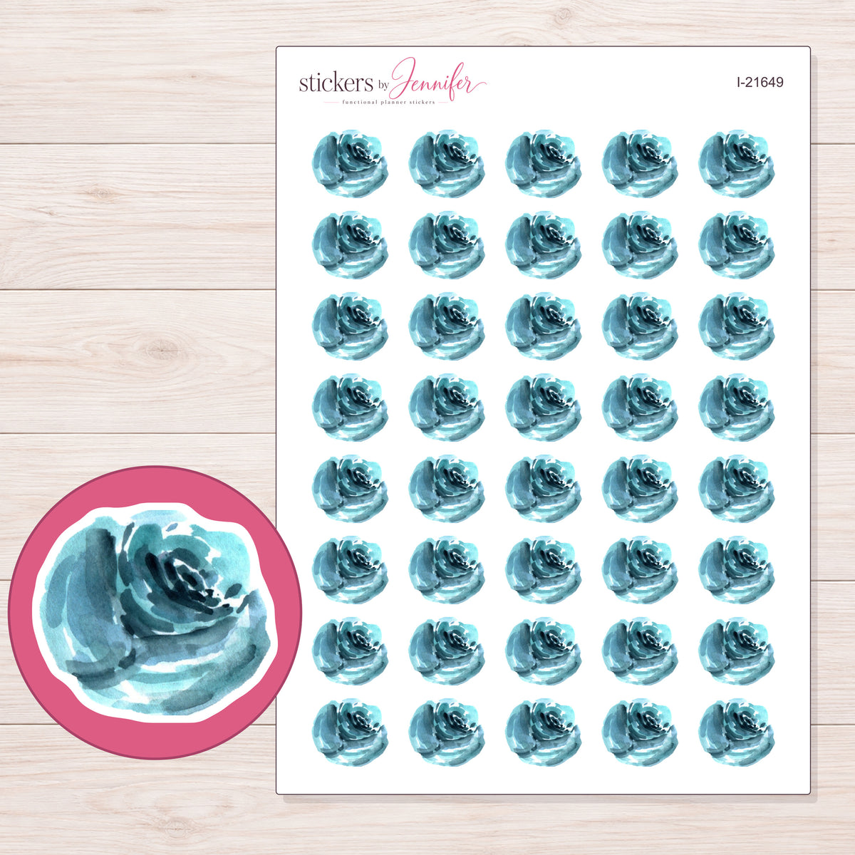 I-21649 planner sticker sheet with enlarged sticker detail