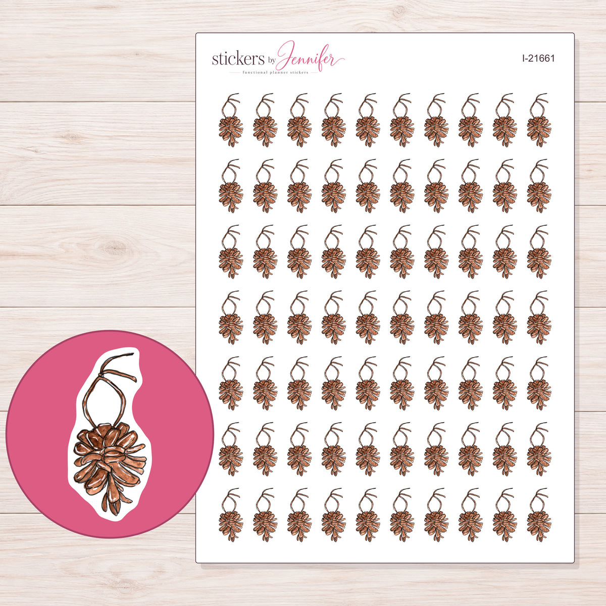 I-21661 planner sticker sheet with enlarged sticker detail