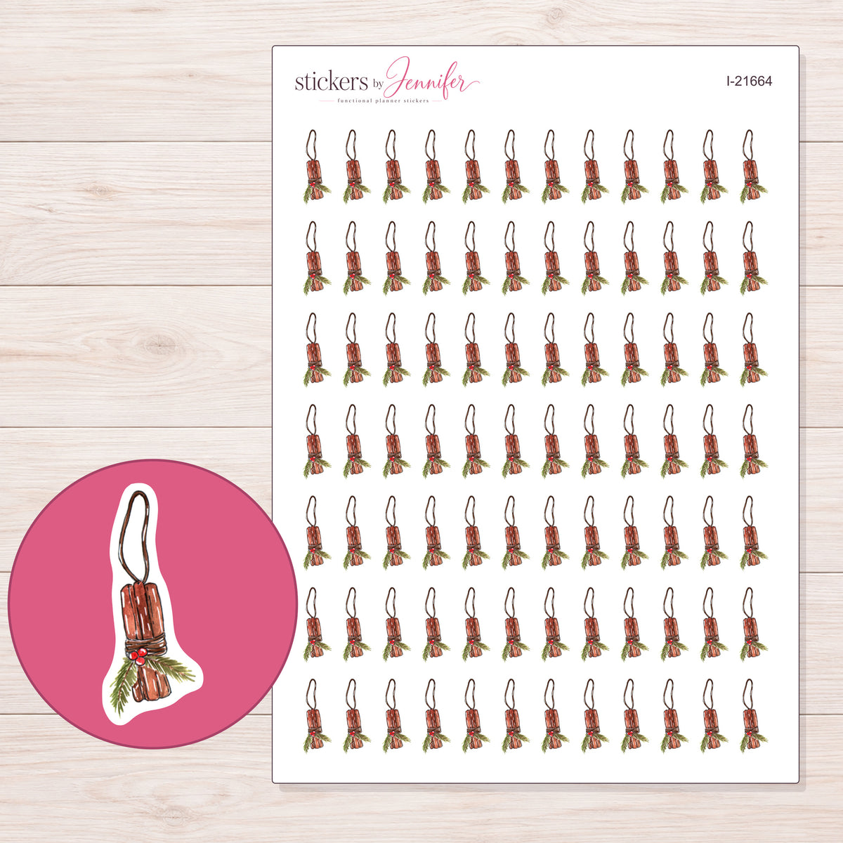 I-21664 planner sticker sheet with enlarged sticker detail