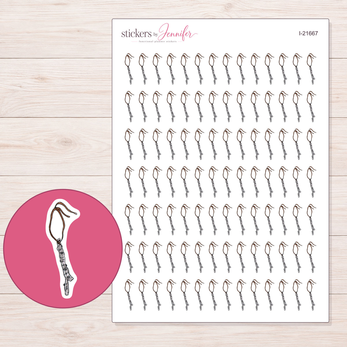 I-21667 planner sticker sheet with enlarged sticker detail