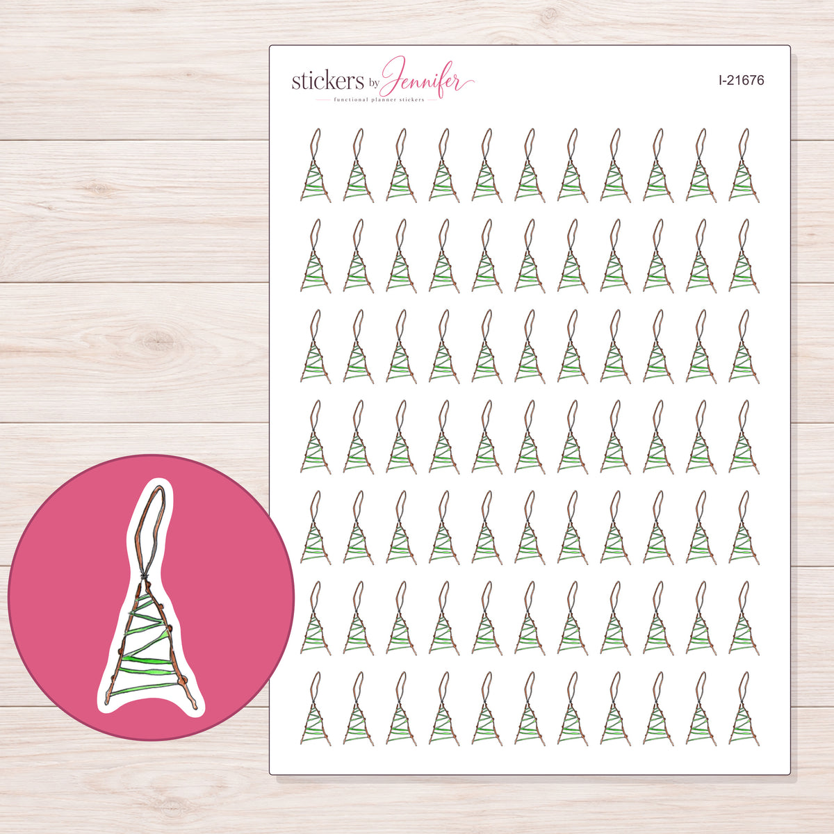 I-21676 planner sticker sheet with enlarged sticker detail