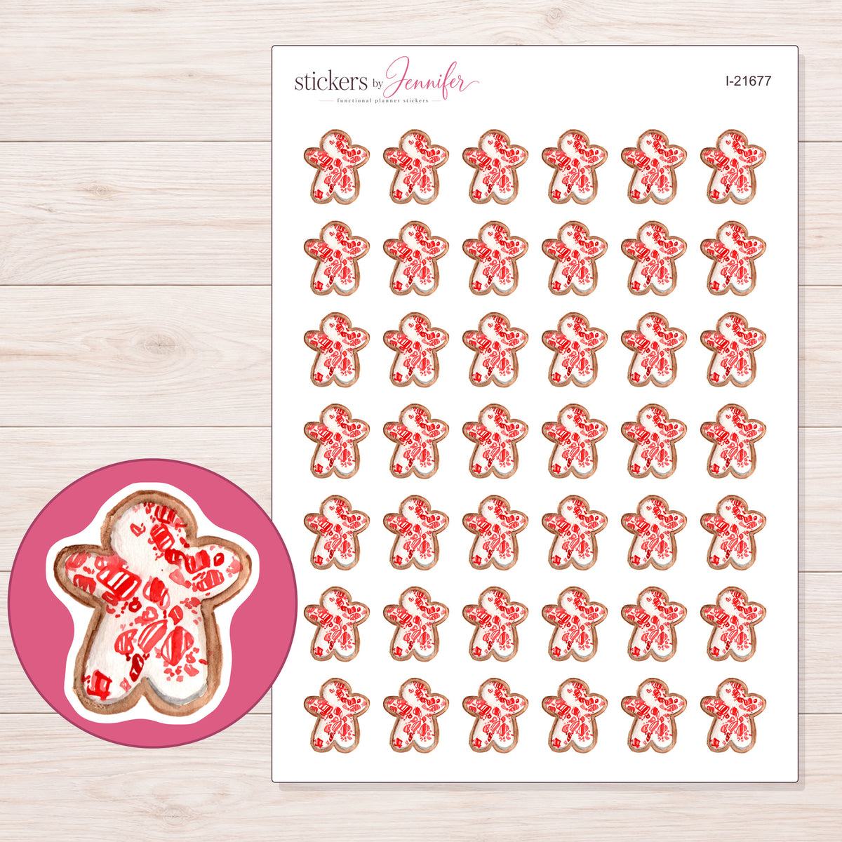 I-21677 planner sticker sheet with enlarged sticker detail
