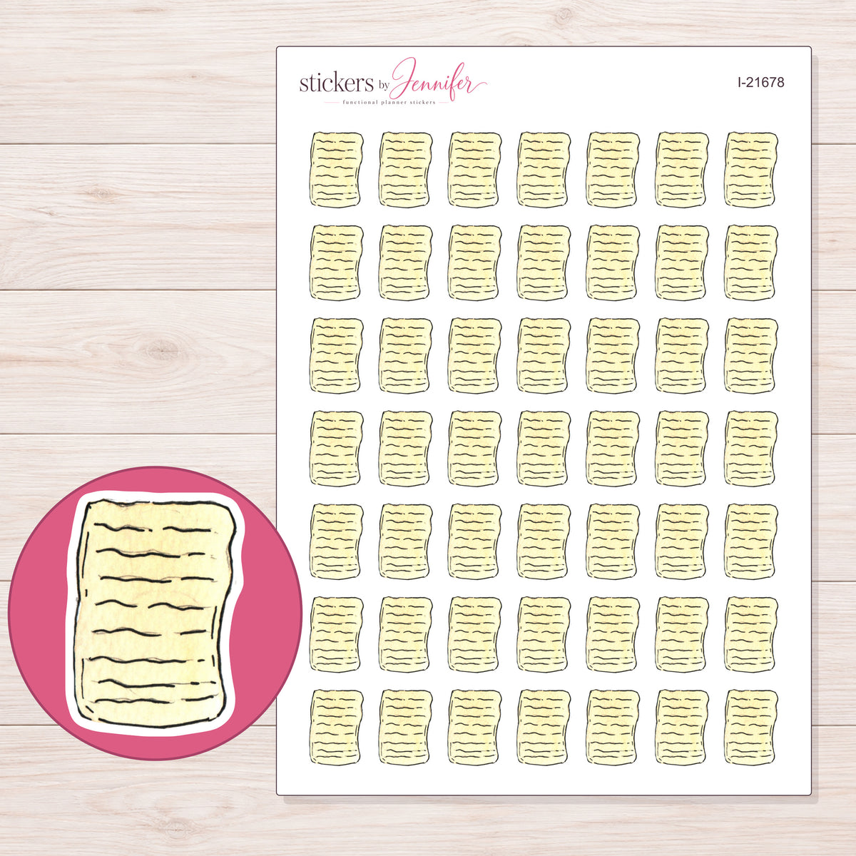 I-21678 planner sticker sheet with enlarged sticker detail
