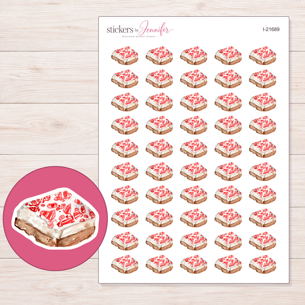 I-21689 planner sticker sheet with enlarged sticker detail