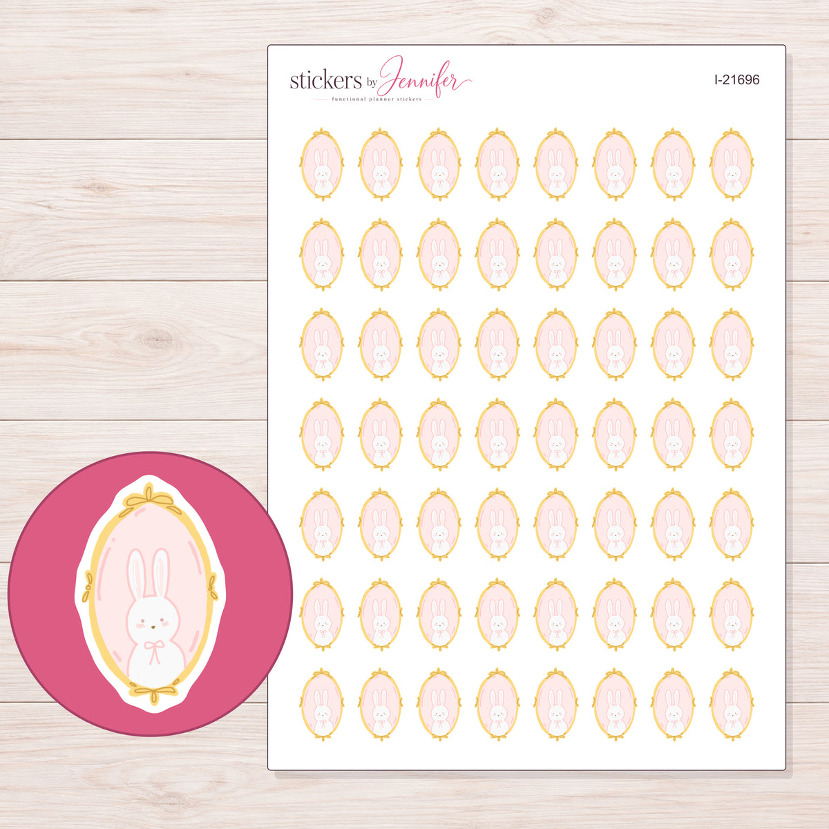 I-21696 planner sticker sheet with enlarged sticker detail