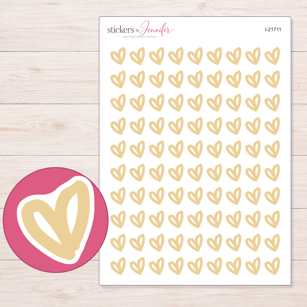I-21711 planner sticker sheet with enlarged sticker detail