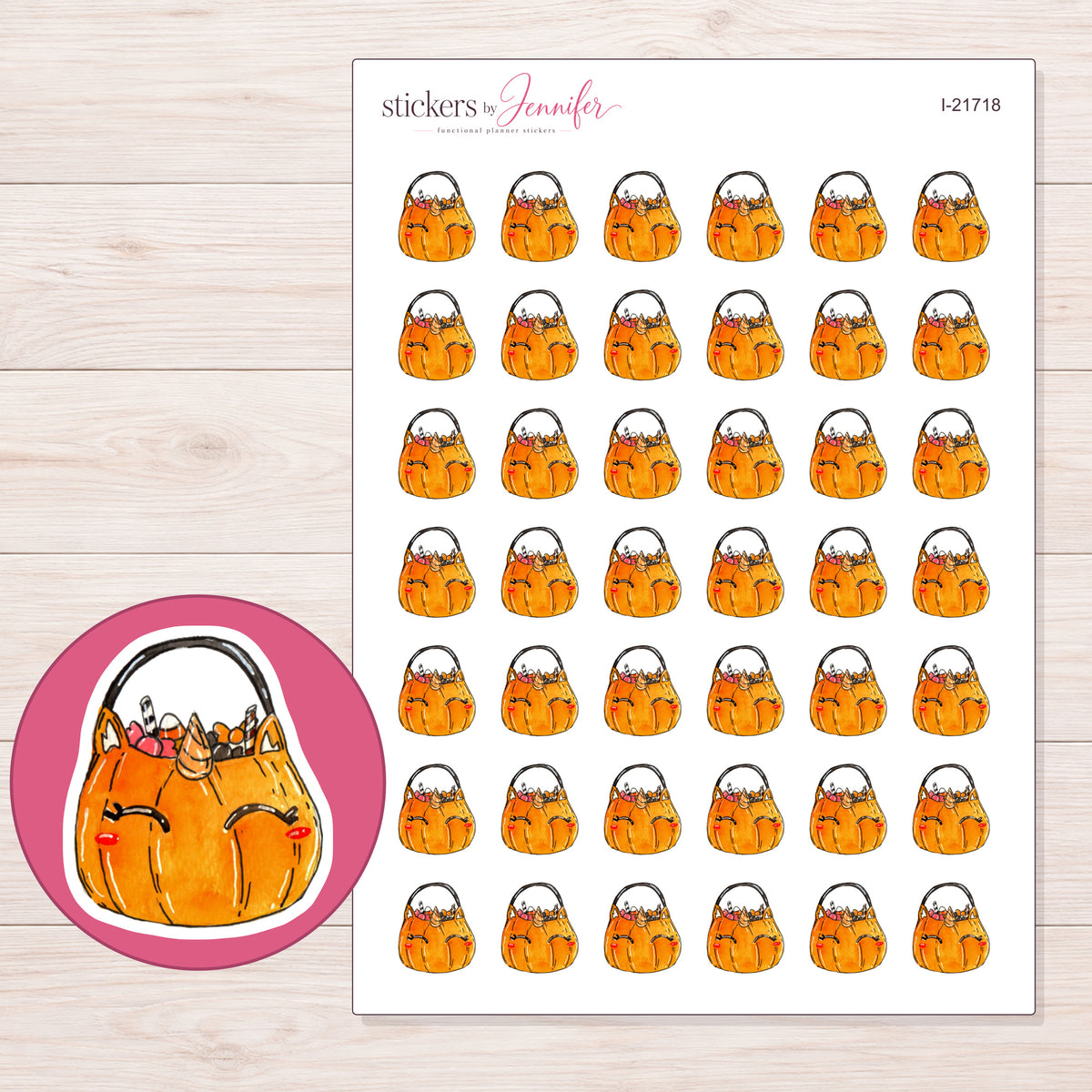 I-21718 planner sticker sheet with enlarged sticker detail