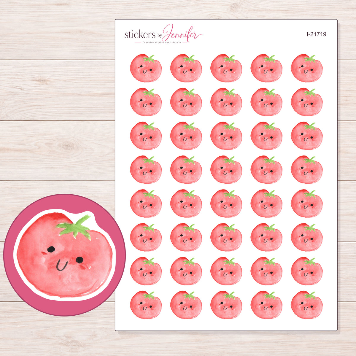I-21719 planner sticker sheet with enlarged sticker detail