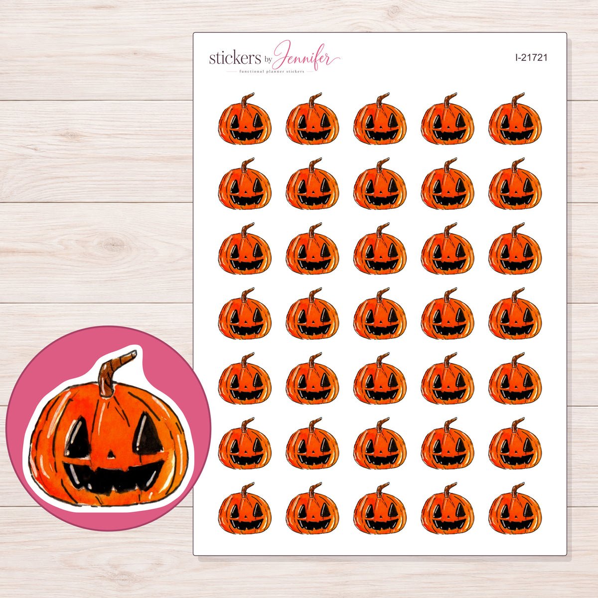 I-21721 planner sticker sheet with enlarged sticker detail
