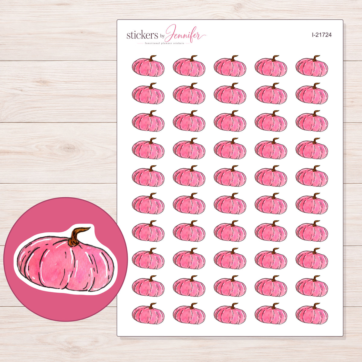 I-21724 planner sticker sheet with enlarged sticker detail
