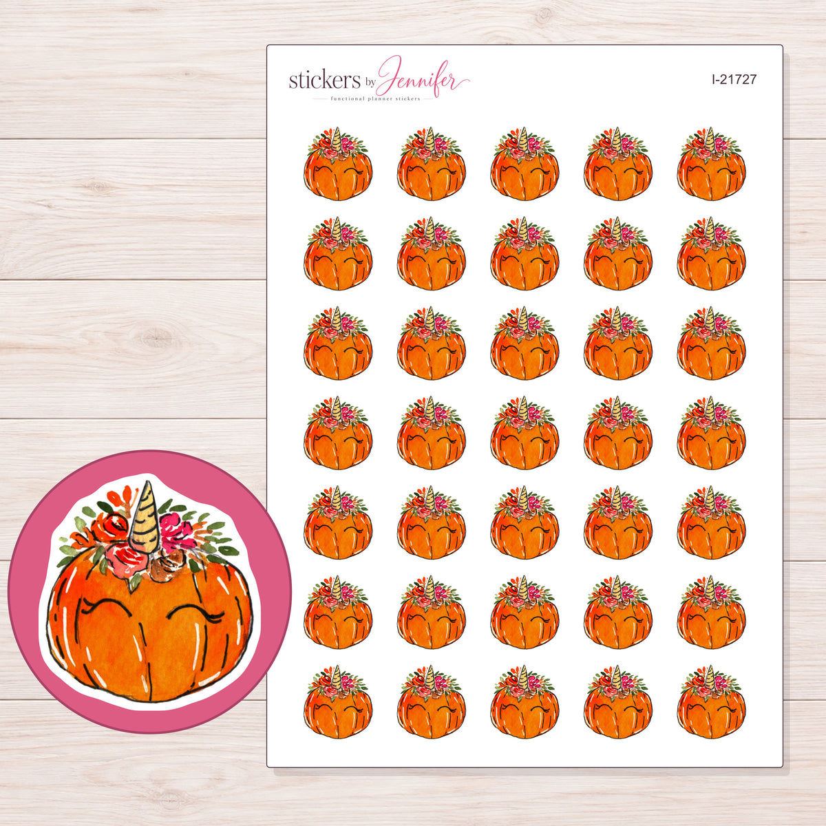 I-21727 planner sticker sheet with enlarged sticker detail