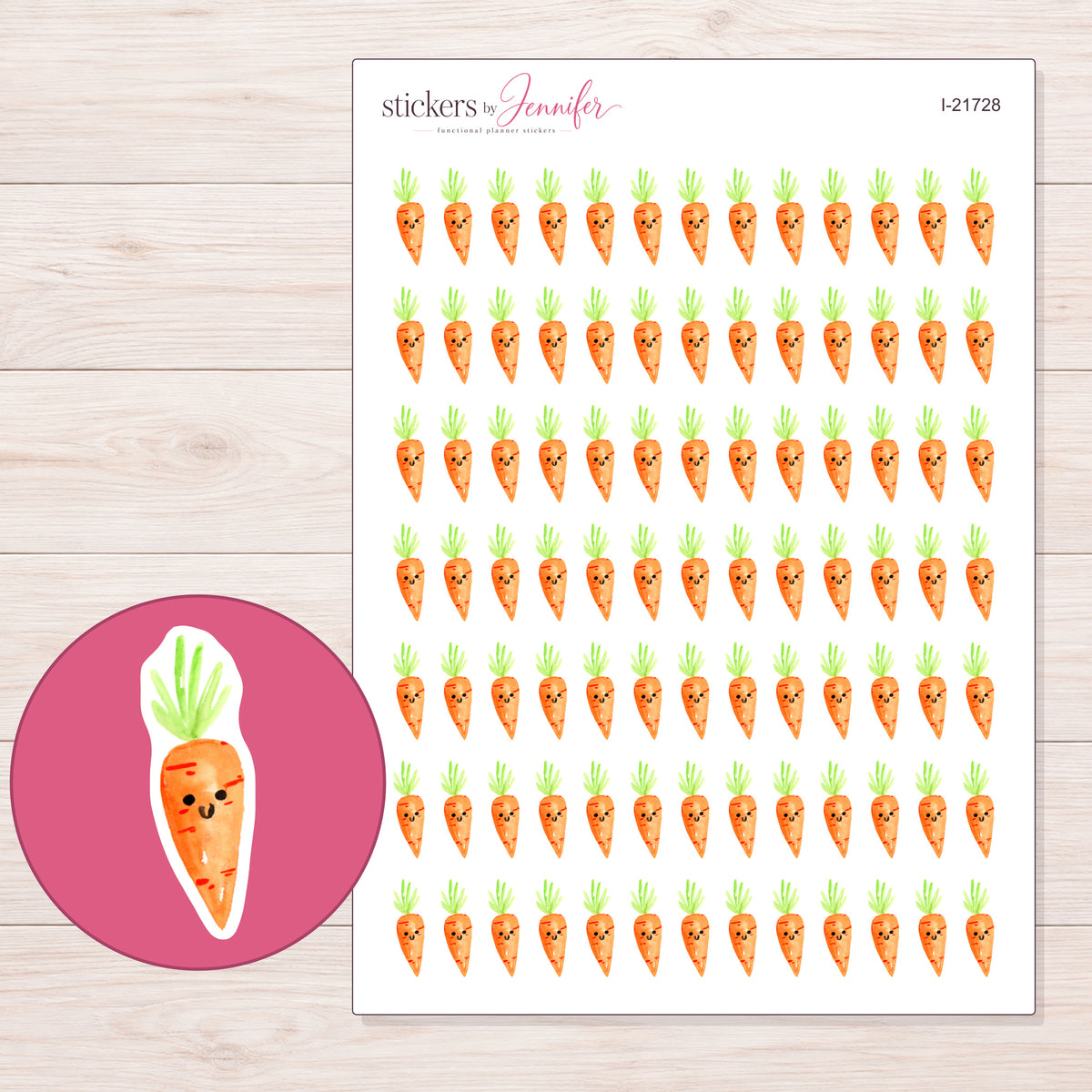 I-21728 planner sticker sheet with enlarged sticker detail