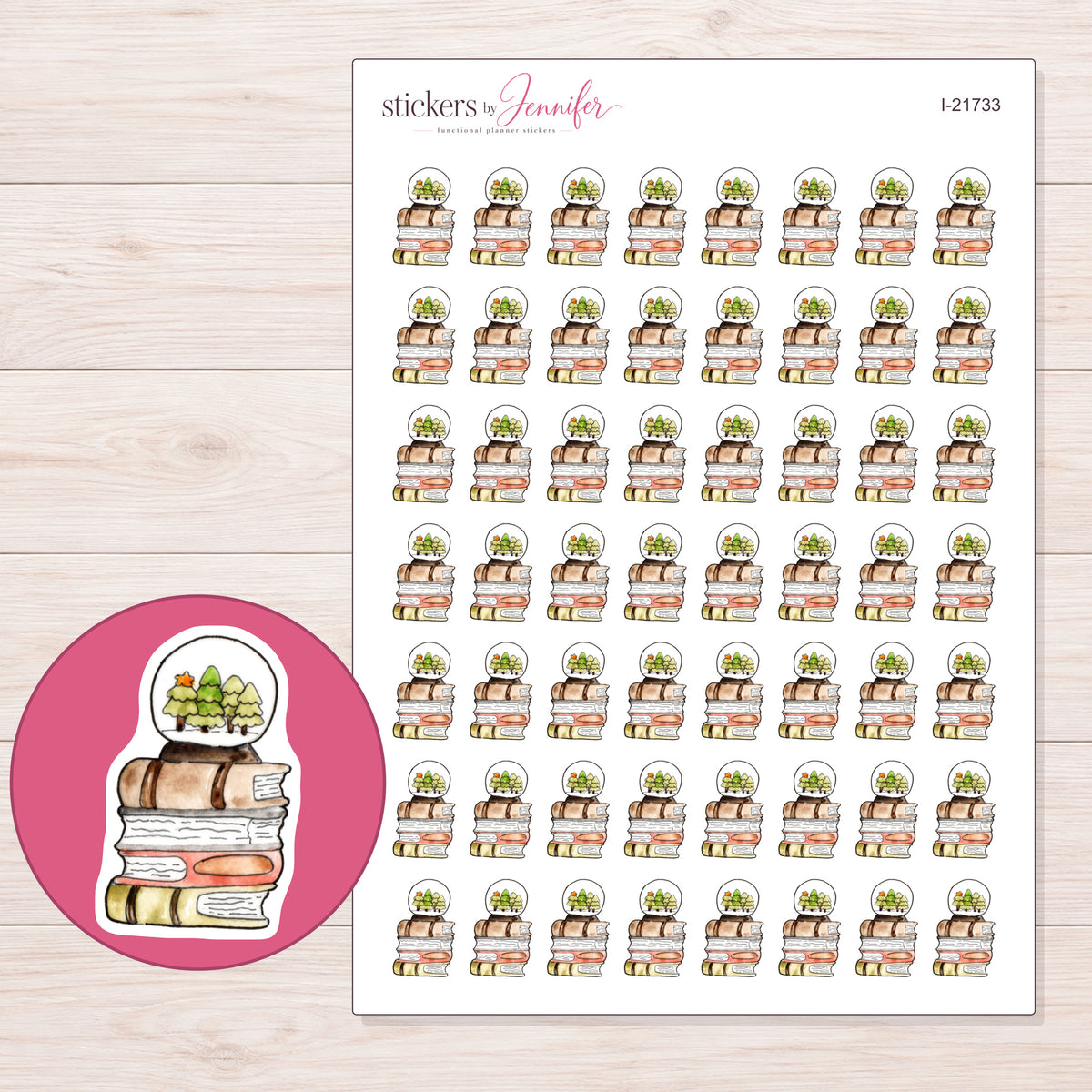 I-21733 planner sticker sheet with enlarged sticker detail