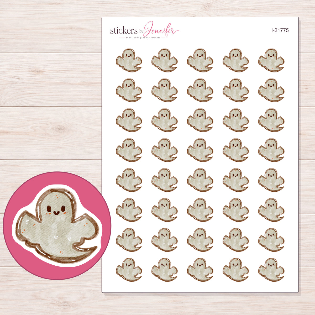 I-21775 planner sticker sheet with enlarged sticker detail