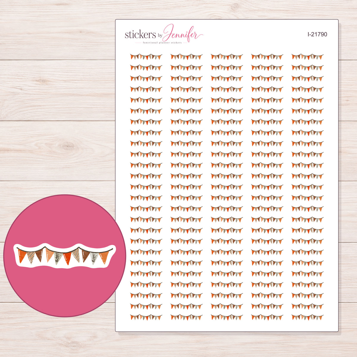 I-21790 planner sticker sheet with enlarged sticker detail