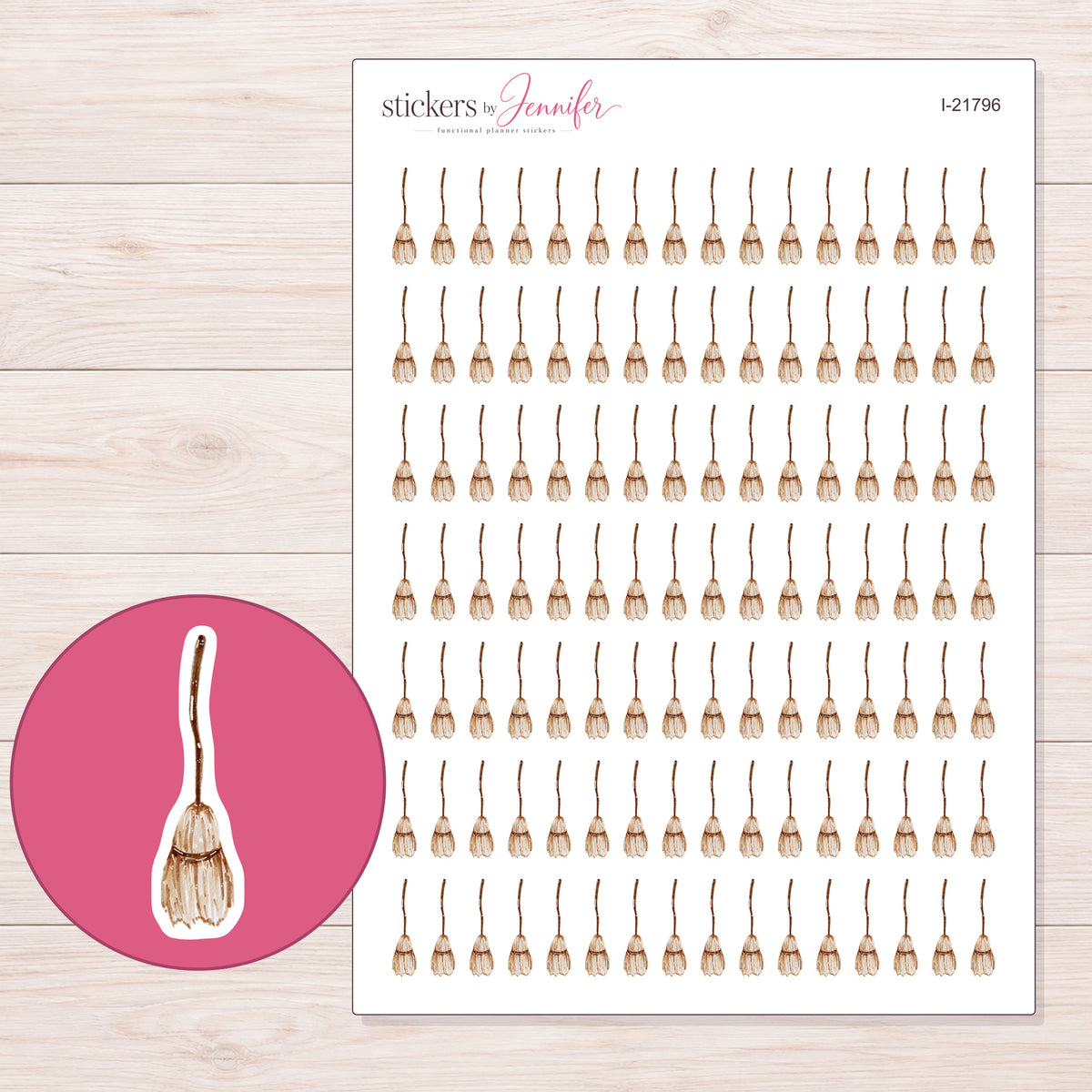 I-21796 planner sticker sheet with enlarged sticker detail