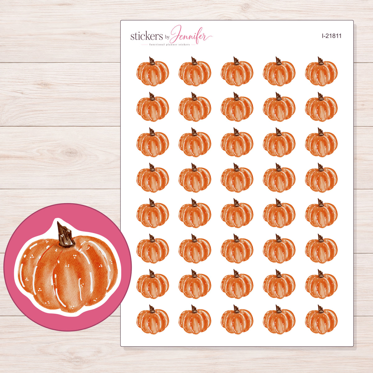I-21811 planner sticker sheet with enlarged sticker detail