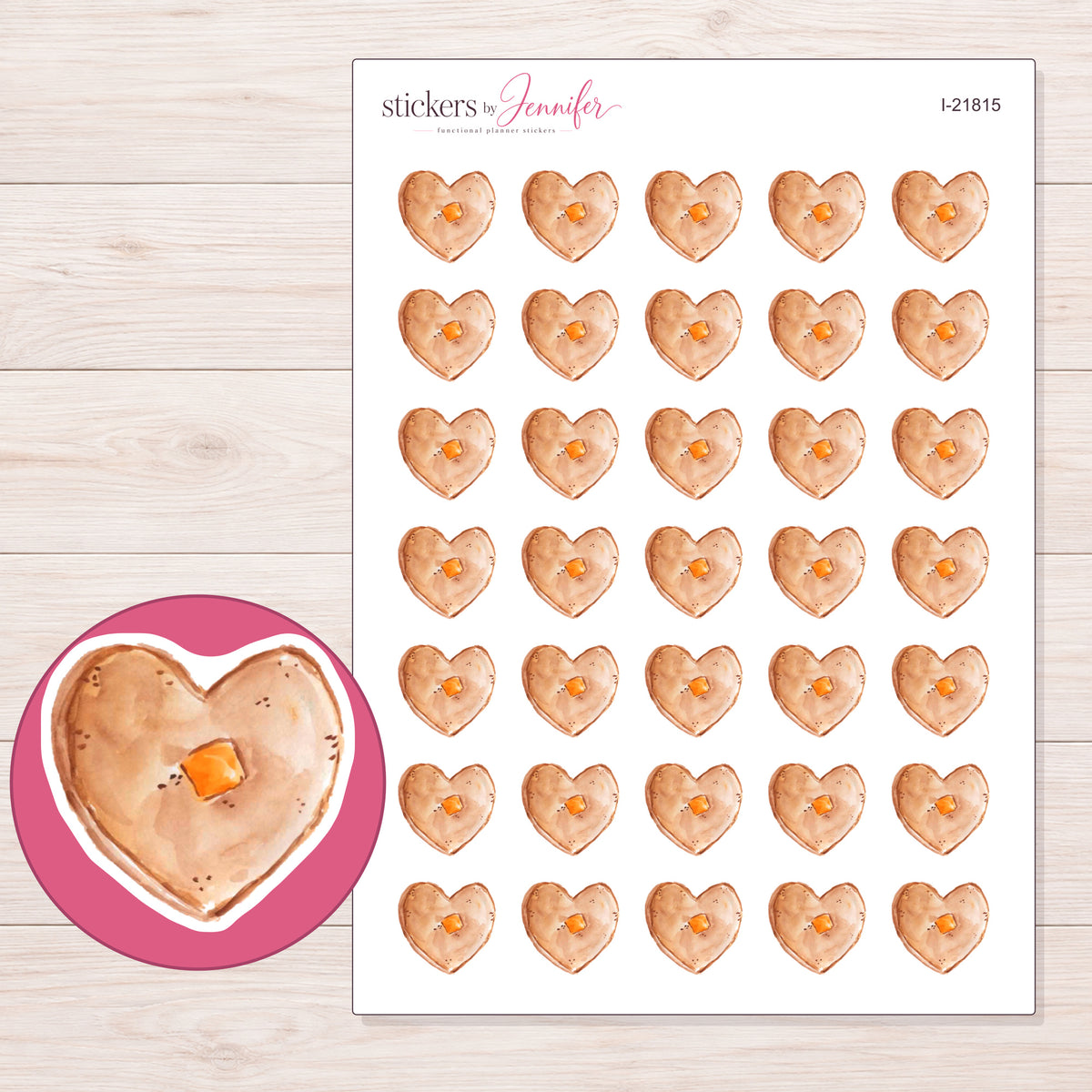 I-21815 planner sticker sheet with enlarged sticker detail