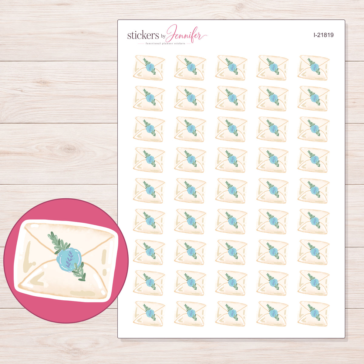 I-21819 planner sticker sheet with enlarged sticker detail
