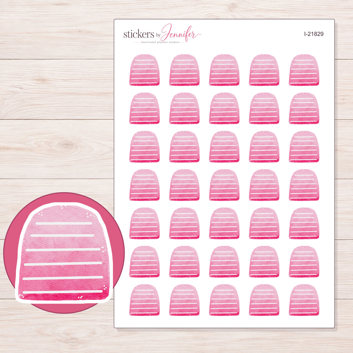 I-21829 planner sticker sheet with enlarged sticker detail