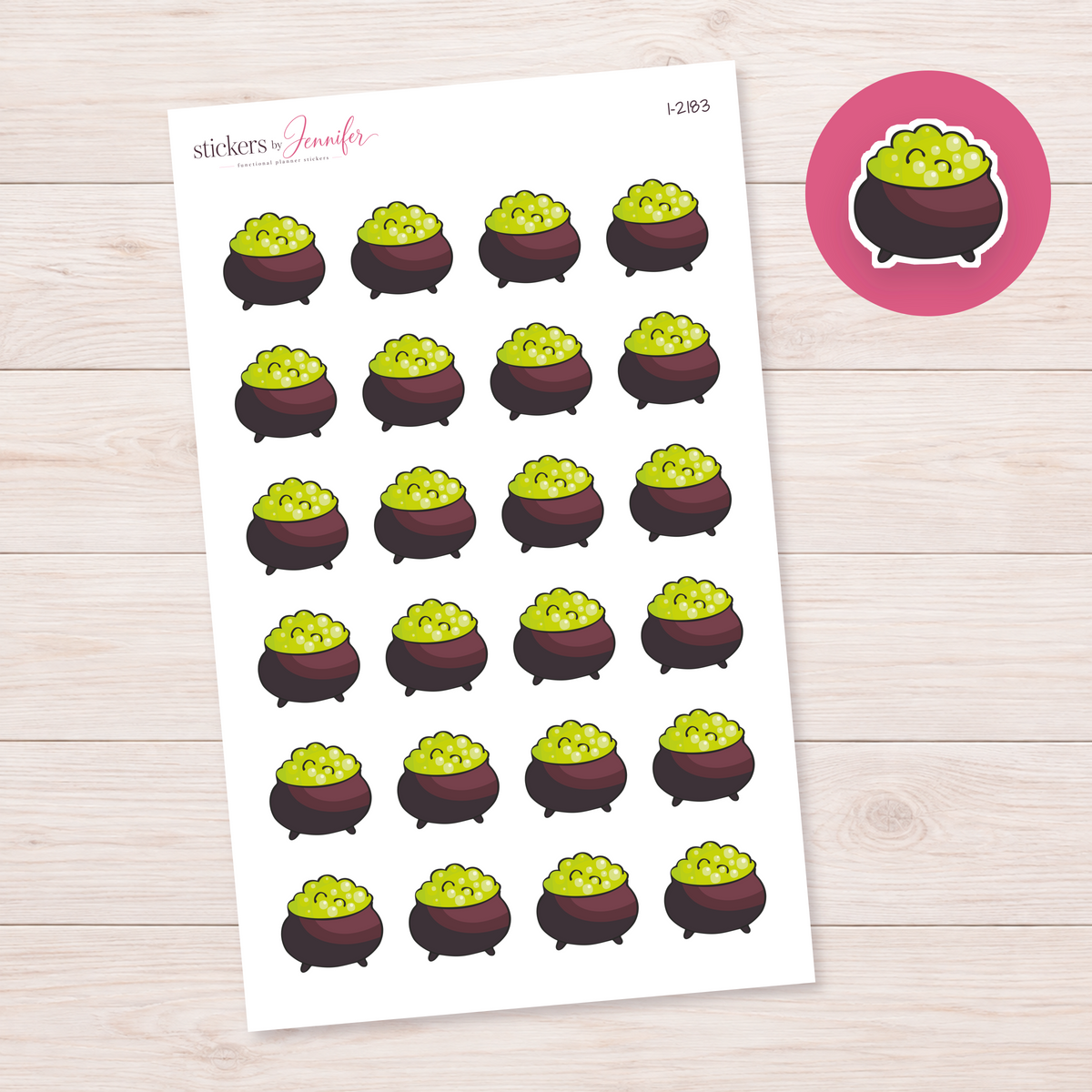 Green Bubbling Cauldron Planner Stickers | I-2183