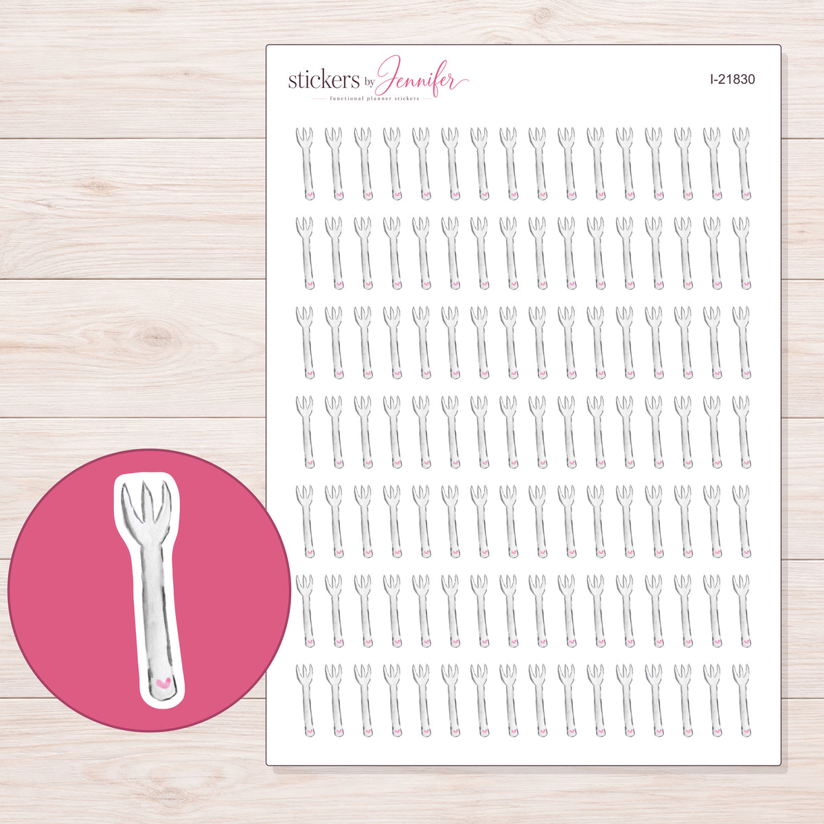 I-21830 planner sticker sheet with enlarged sticker detail