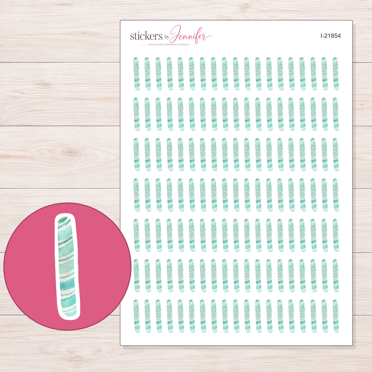 I-21854 planner sticker sheet with enlarged sticker detail