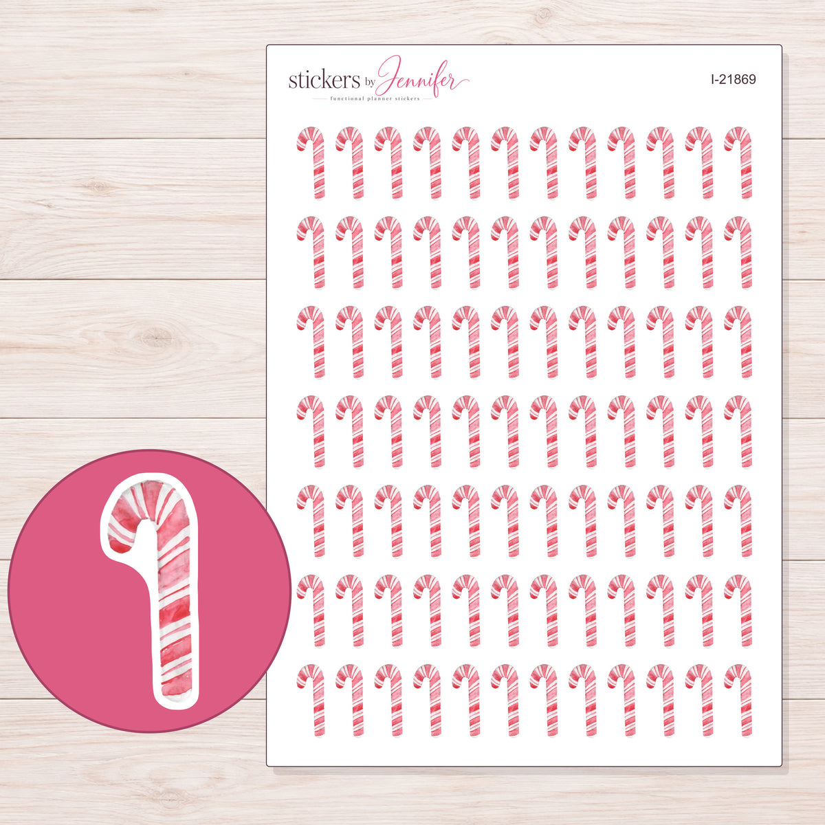 I-21869 planner sticker sheet with enlarged sticker detail