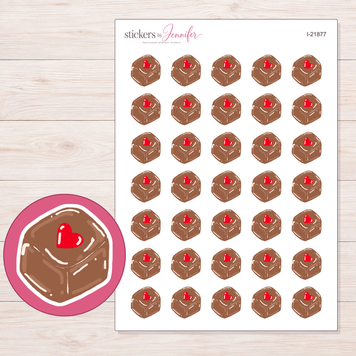 I-21877 planner sticker sheet with enlarged sticker detail