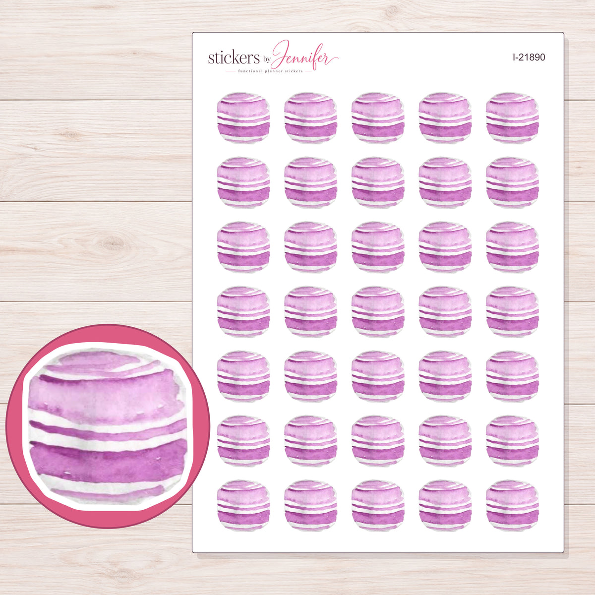 I-21890 planner sticker sheet with enlarged sticker detail
