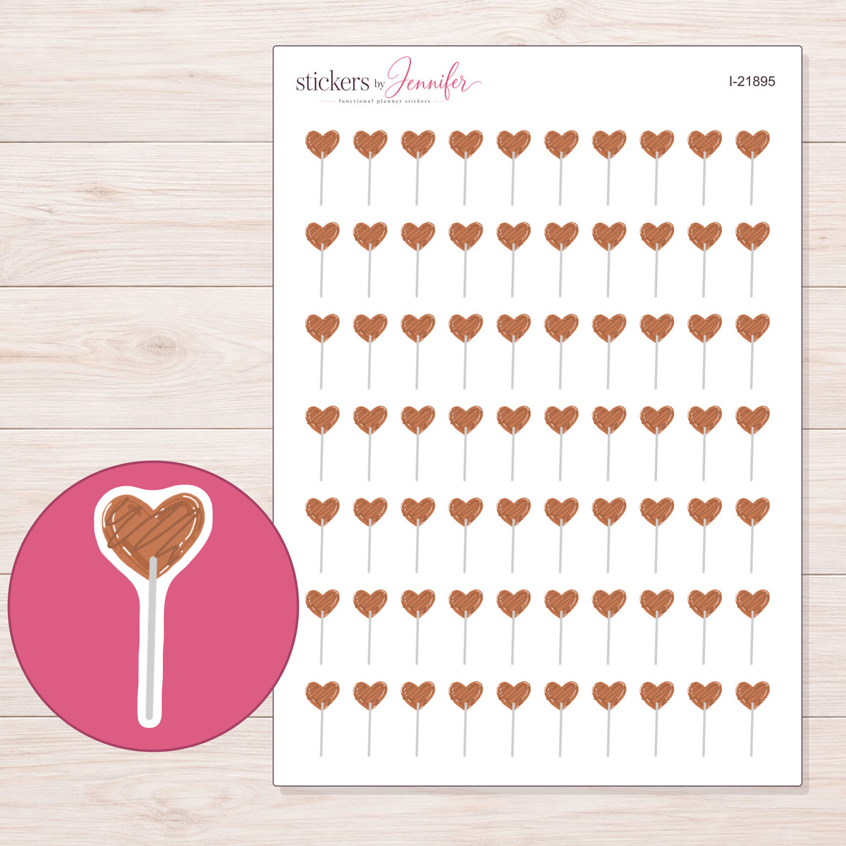 I-21895 planner sticker sheet with enlarged sticker detail