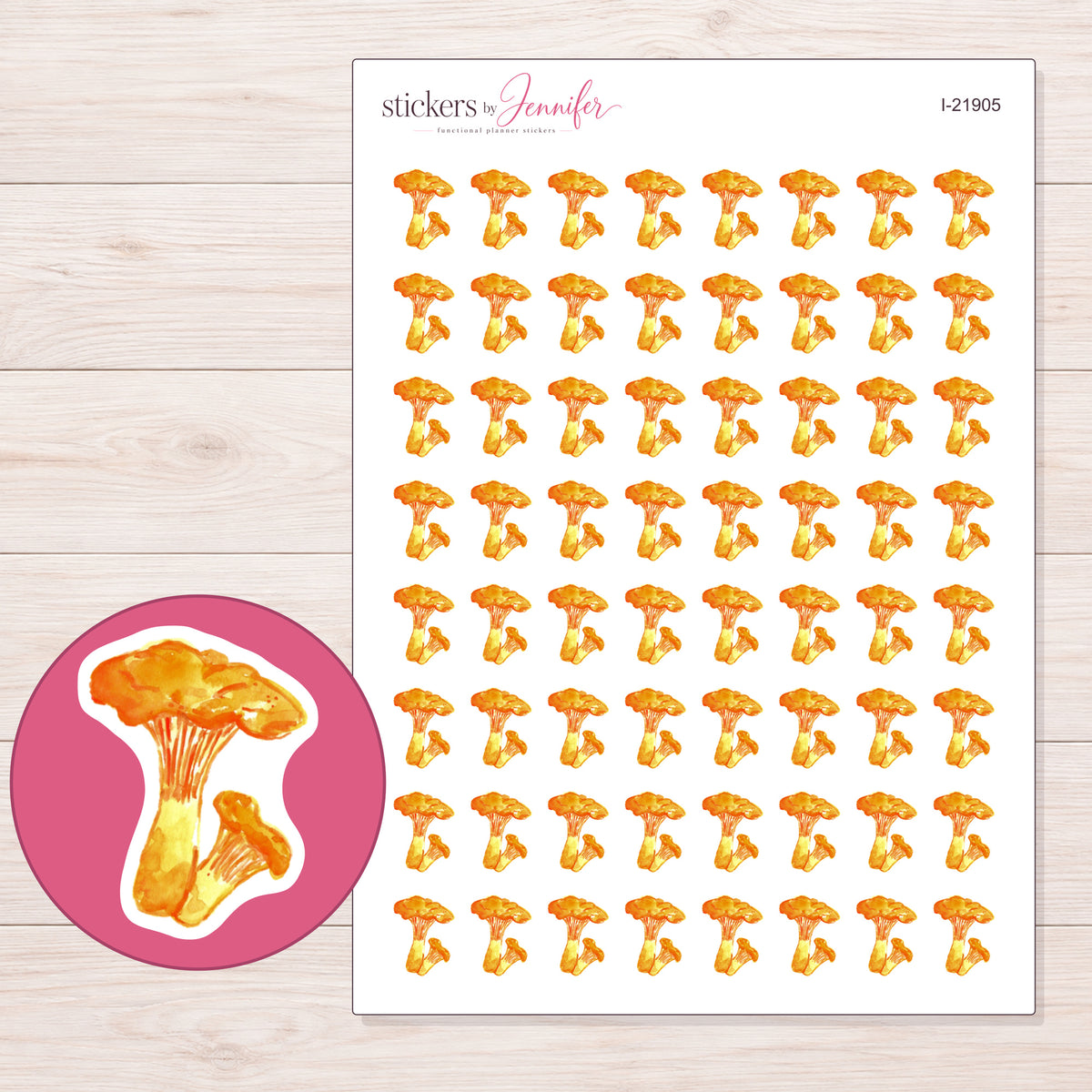 I-21905 planner sticker sheet with enlarged sticker detail