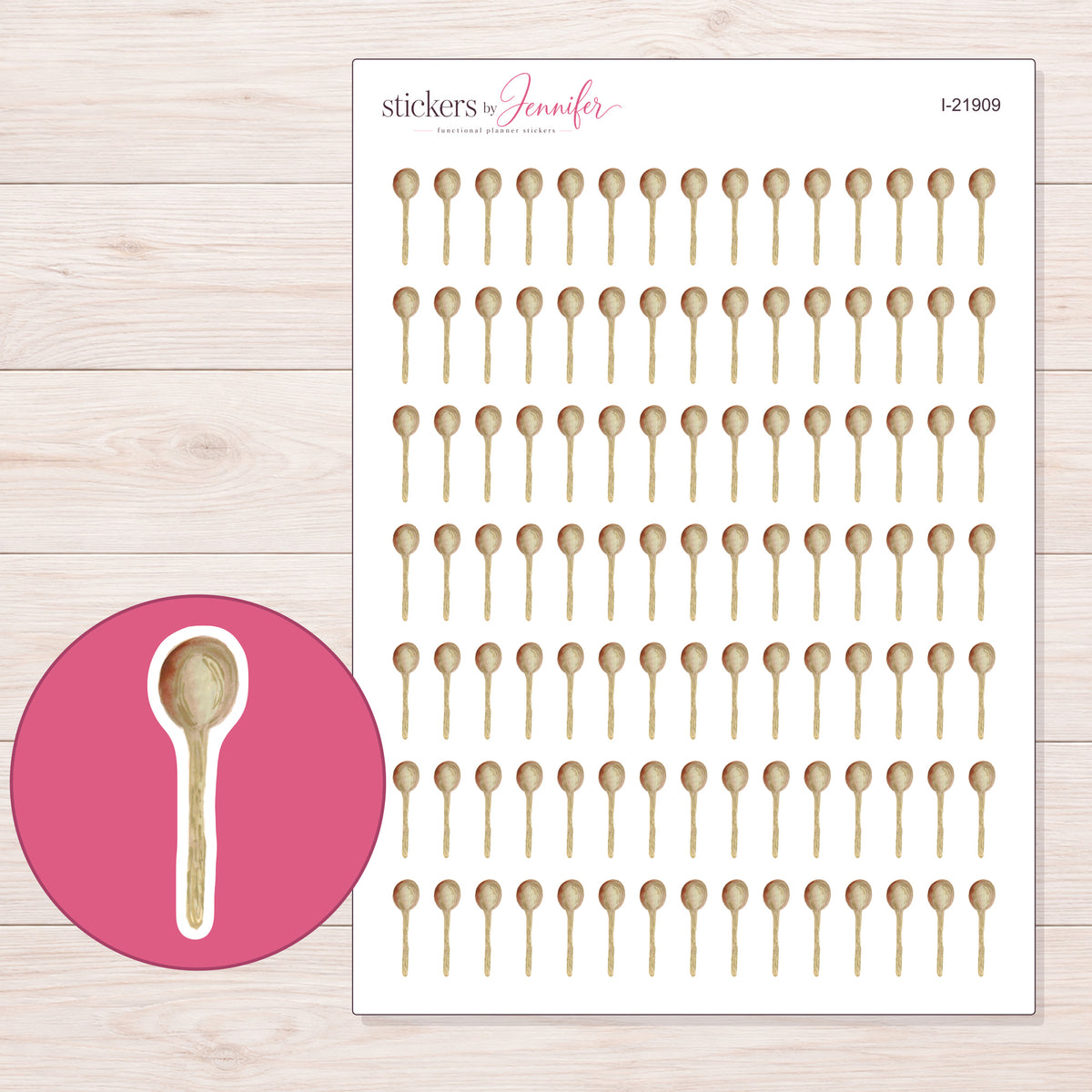 I-21909 planner sticker sheet with enlarged sticker detail