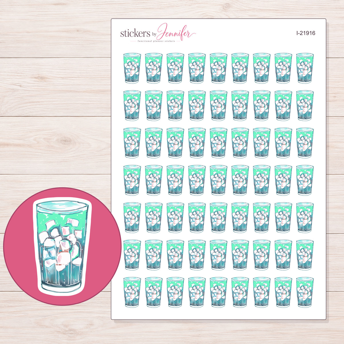 I-21916 planner sticker sheet with enlarged sticker detail