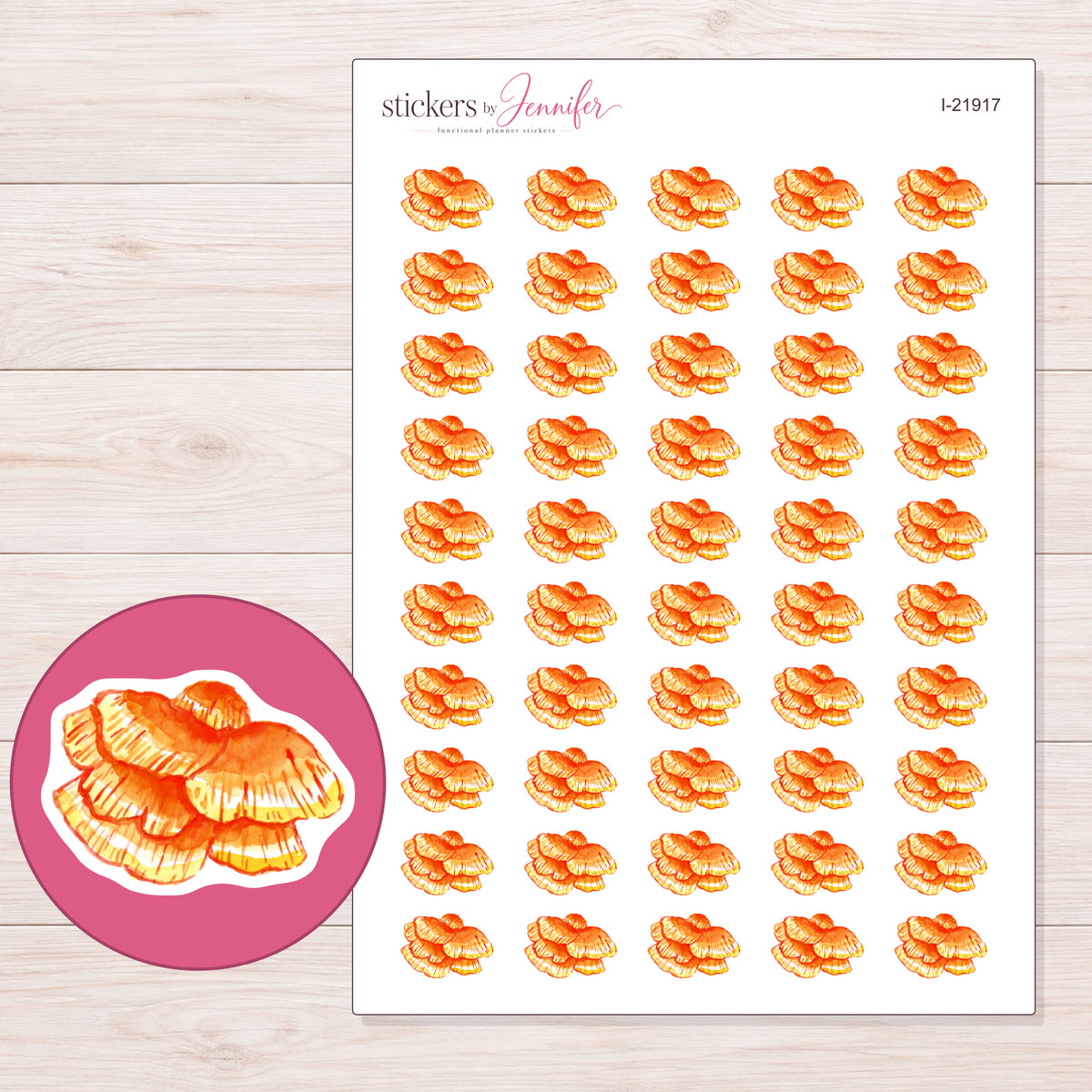I-21917 planner sticker sheet with enlarged sticker detail