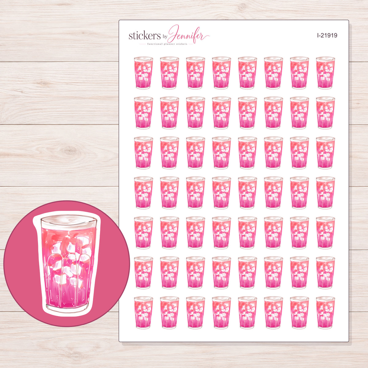 I-21919 planner sticker sheet with enlarged sticker detail