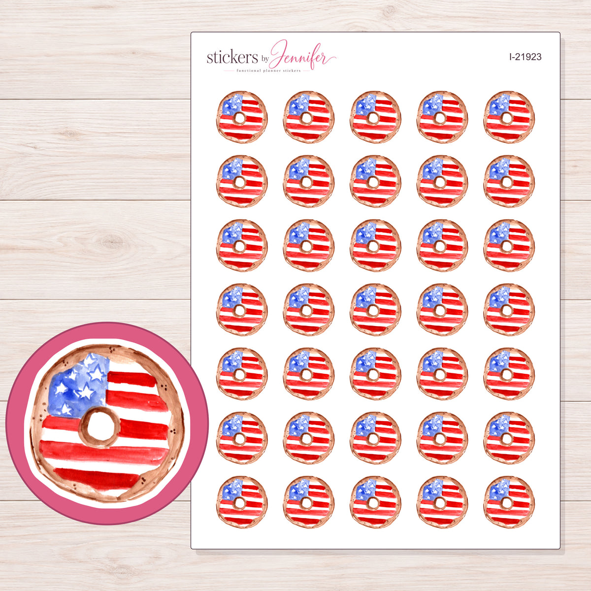 I-21923 planner sticker sheet with enlarged sticker detail