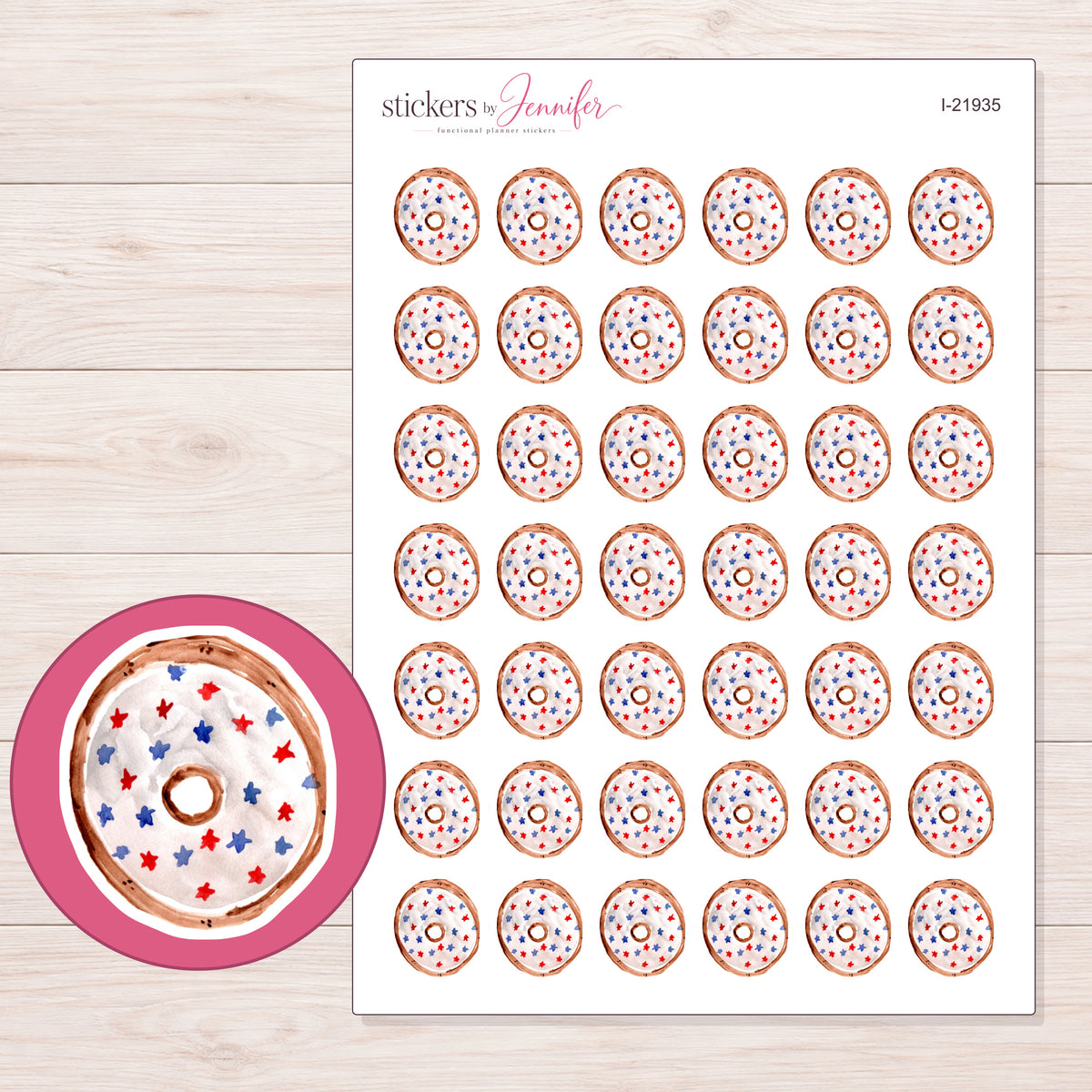 I-21935 planner sticker sheet with enlarged sticker detail