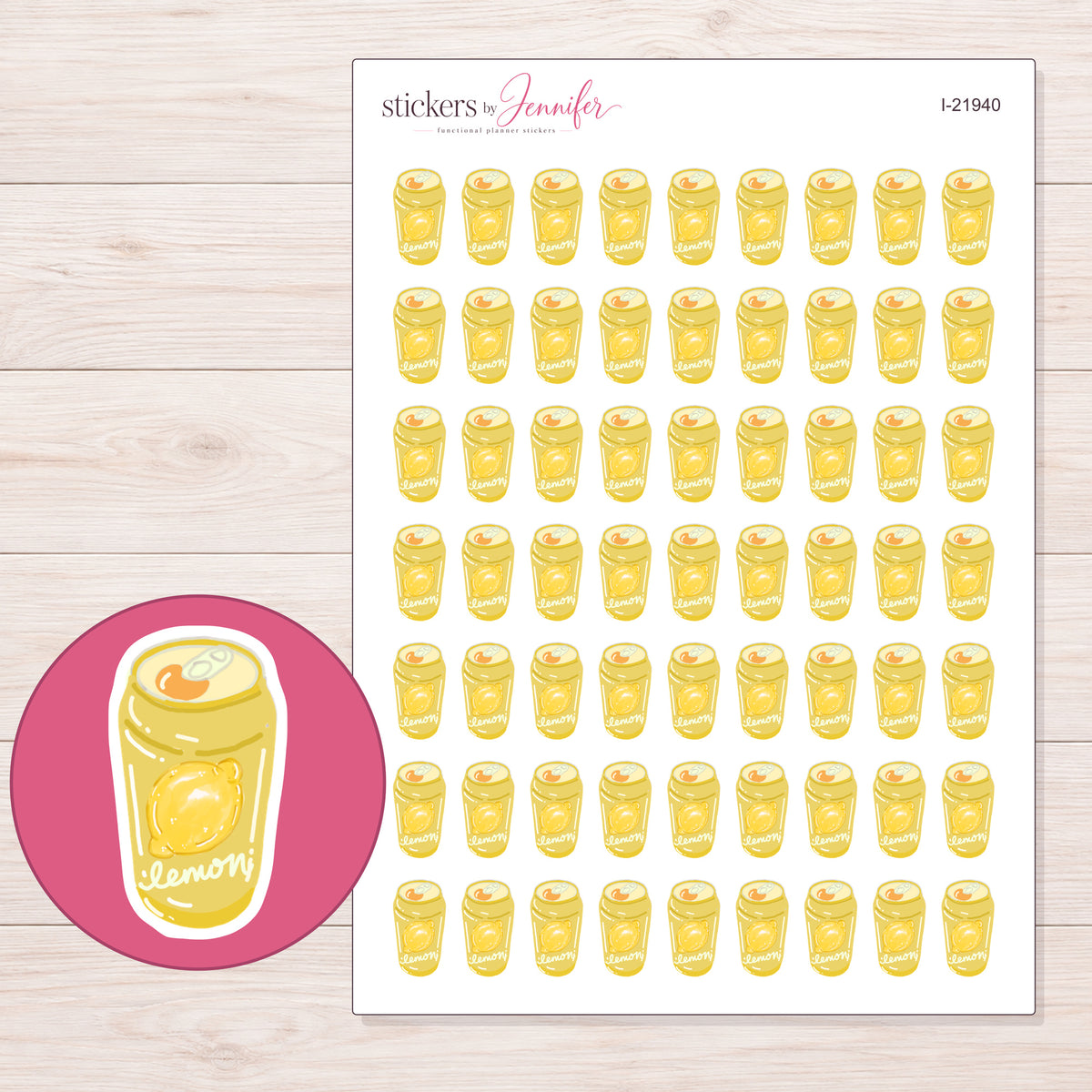 I-21940 planner sticker sheet with enlarged sticker detail