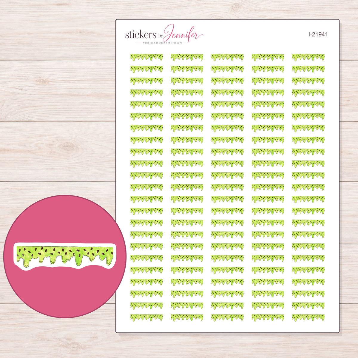 I-21941 planner sticker sheet with enlarged sticker detail