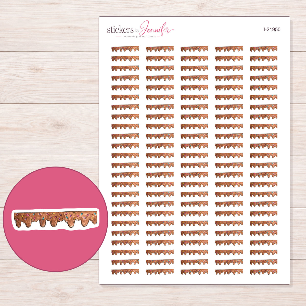 I-21950 planner sticker sheet with enlarged sticker detail