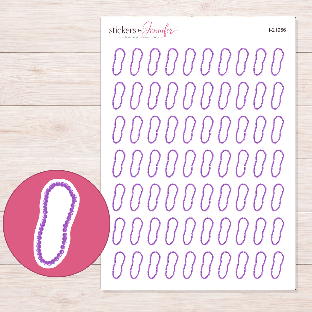 I-21956 planner sticker sheet with enlarged sticker detail