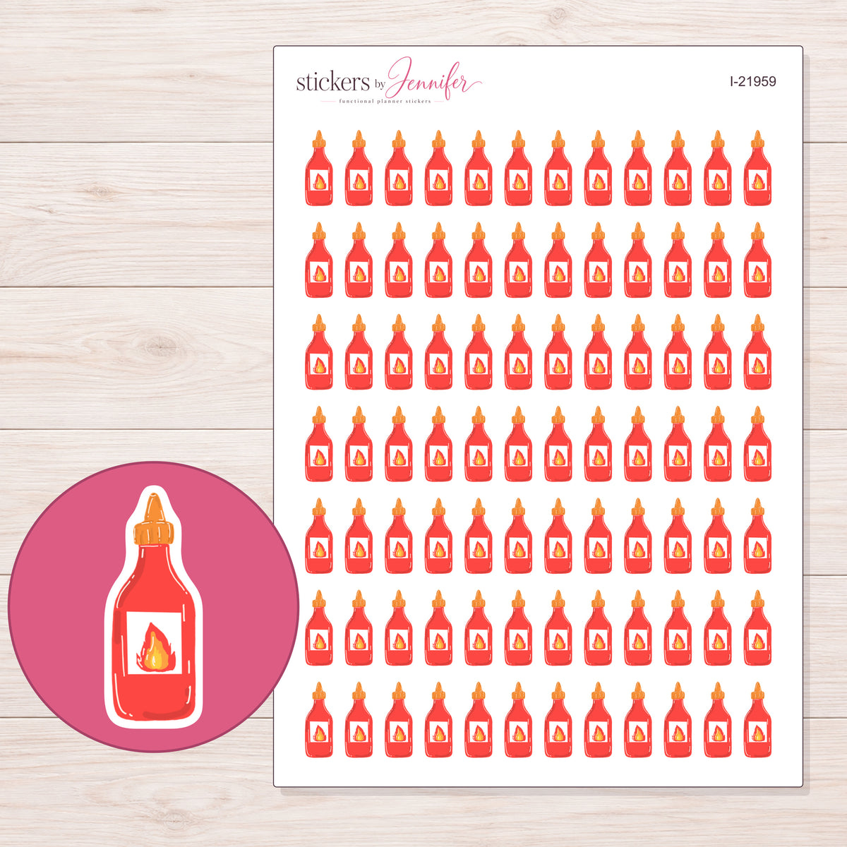 I-21959 planner sticker sheet with enlarged sticker detail