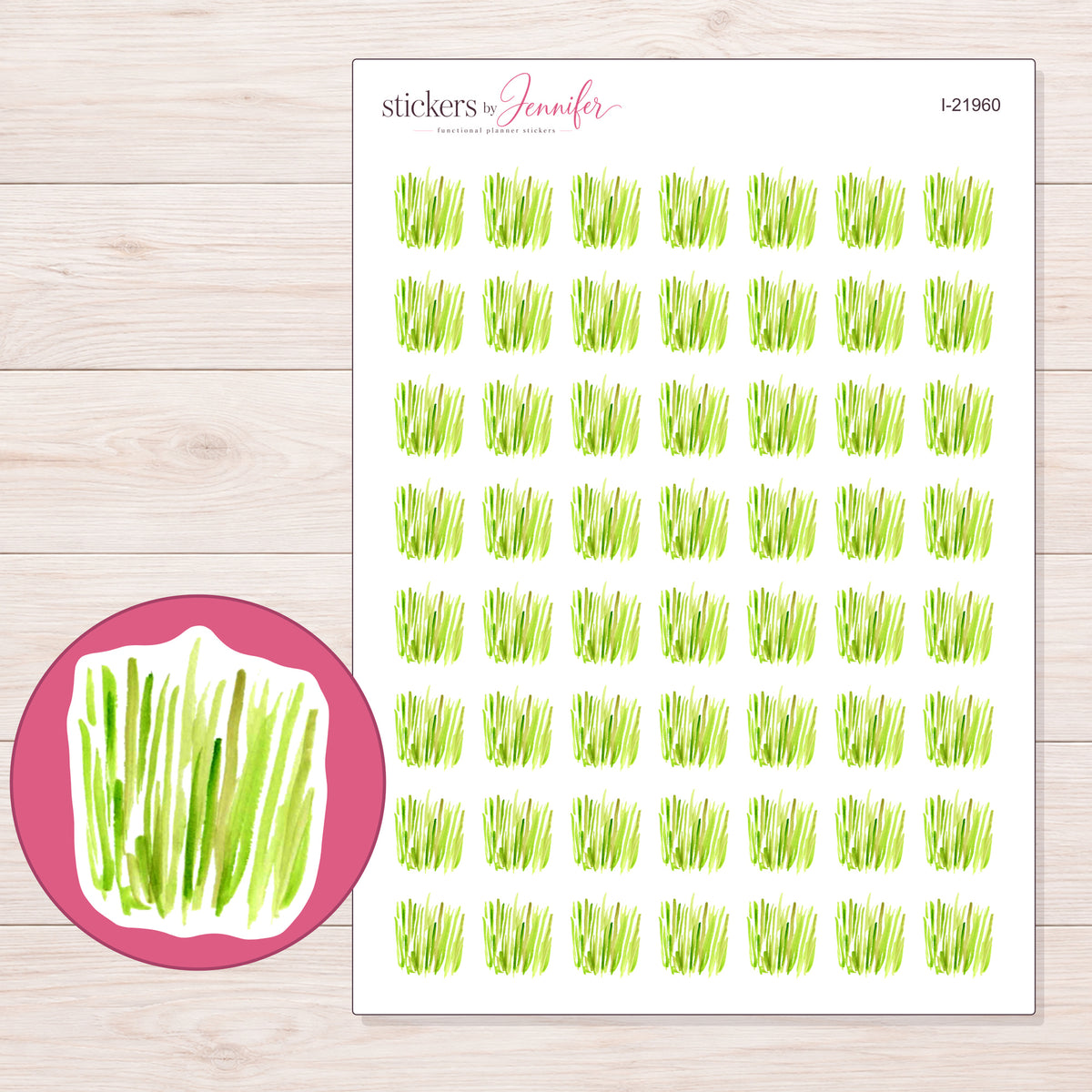 I-21960 planner sticker sheet with enlarged sticker detail