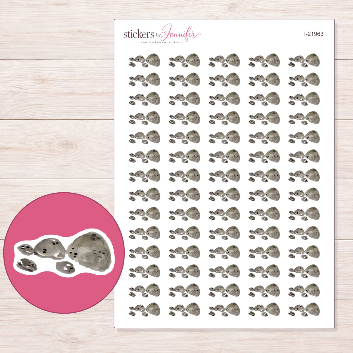 I-21963 planner sticker sheet with enlarged sticker detail