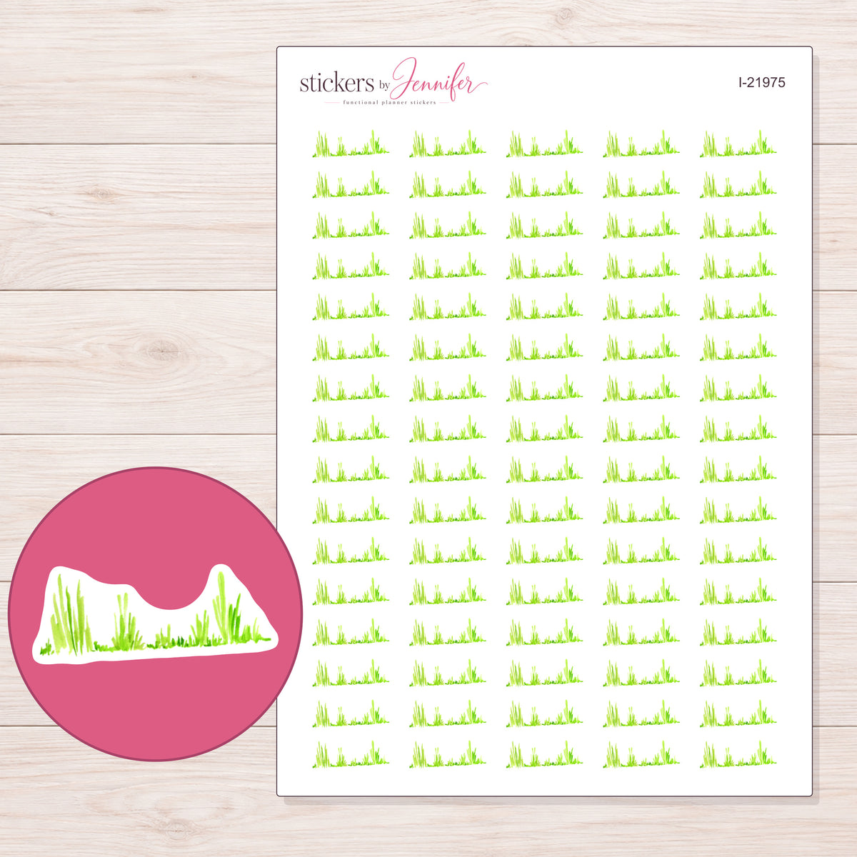 I-21975 planner sticker sheet with enlarged sticker detail